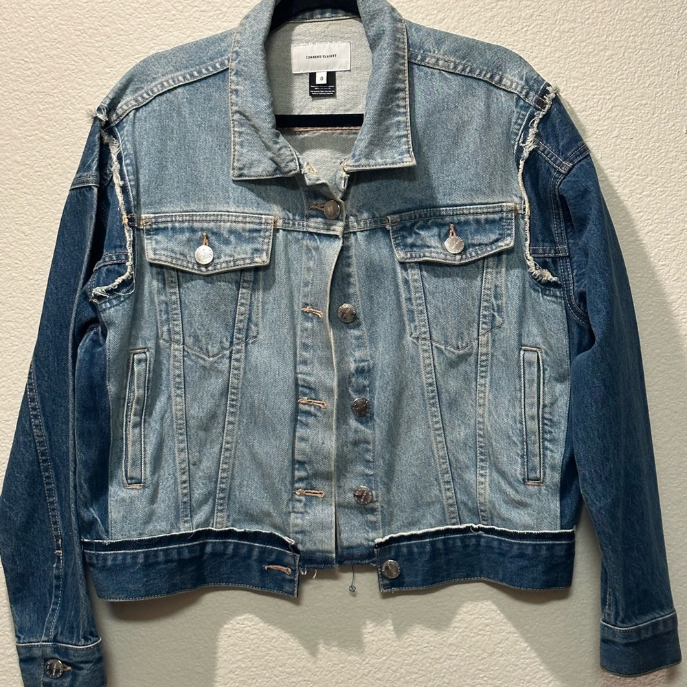 Current Elliot Carina Denim Jacket/ 2 tone wash